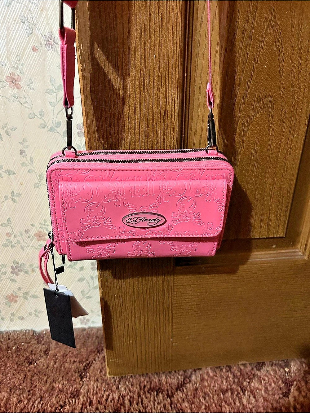 Ed Hardy Pink Crossbody Bag NWT